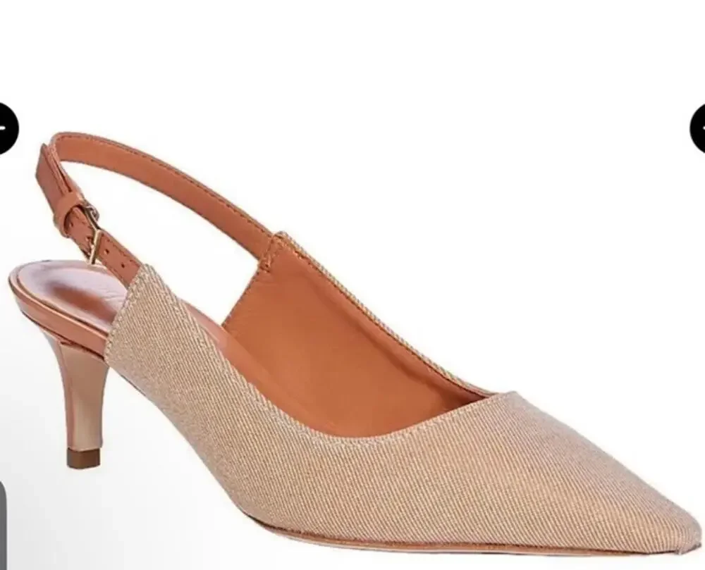CINQ A SEPT Slyvie Denim Slingback Pumps